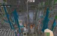 Gigantic cave with mineshaft and lush biome (Image via Mojang)